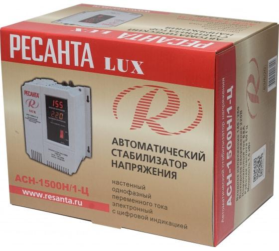 Стабилизатор напряжения АСН-1500Н/1-Ц Lux 1ф 1.5кВт настен. IP20 Ресанта 63/6/20