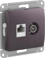 Механизм розетки компьютерной + TV 2-м Glossa RJ45 кат.5E + TV сирен. туман SchE GSL001489