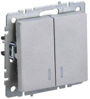 Выключатель 2-кл. СП BRITE ВС10-2-1-БрА 10А с индик. механизм алюм. IEK BR-V20-1-10-K47