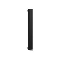 Стальной вертикальный радиатор отопления Warmmet Luxe 60V длина 1500 мм секций 4 цвет черный тип подключения: нижнее правое
