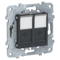 Механизм розетки компьютерной 2-м Unica New RJ45 кат.5E UTP антрацит SchE NU542054