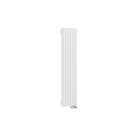 Стальной вертикальный радиатор отопления Warmmet Luxe 60V длина 1250 мм секций 6 цвет белый  тип подключения: нижнее правое