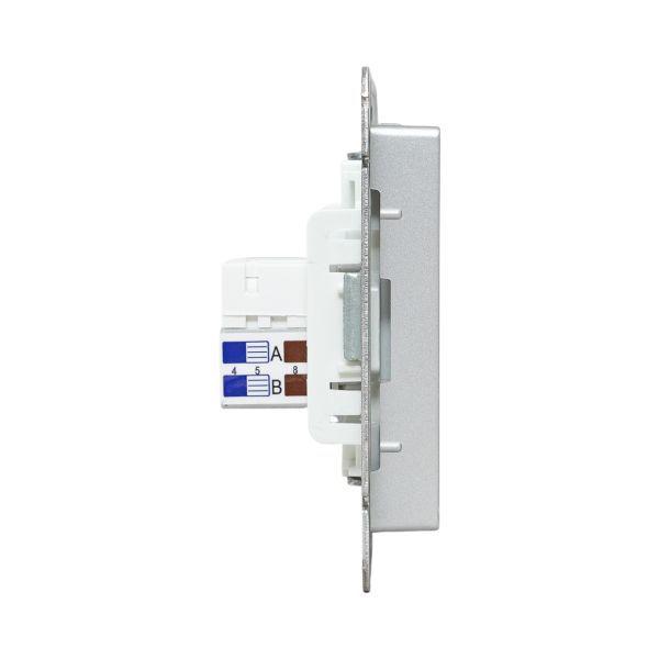 Розетка СП Эпика HDMI + RJ45 кат.5 механизм алюм. EKF UP1-SOA-HDMI+RJ45