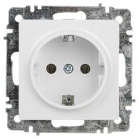Розетка 1-м СП Accent 6-202-01 16А IP20 250В 2P+E Schuko AL/CU бел. Intro Б0063678