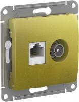 Механизм розетки компьютерной + TV 2-м Glossa RJ45 кат.5E + TV фисташк. SchE GSL001089