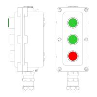 Пост управления взрывонепроницаемый из алюминия LCSD-03-B-MB-L1G(220)x1-P1G(11)x1-P1R(11)x1-PBMB-ANP15BMB DKC LCSD21000125