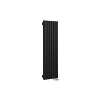 Стальной вертикальный радиатор отопления Warmmet Luxe 60V длина 1250 мм секций 8 цвет черный тип подключения: нижнее правое