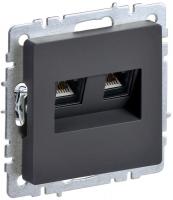 Розетка компьютерная 2-м СП BRITE RJ45 кат.5E РК10-2-БрГ механизм графит IEK BR-K20-1-K53