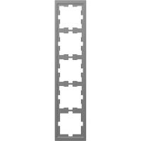 Рамка 5-м Merten D-Life SD нерж. сталь SchE MTN4050-6536