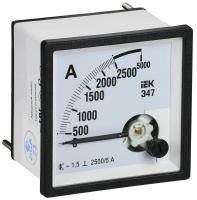 Амперметр Э47 2500/5А класс точн. 1.5 72х72мм IEK IPA10-6-2500-E