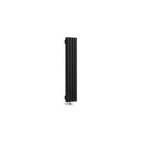 Стальной вертикальный радиатор отопления Warmmet Luxe 60V длина 1000 мм секций 4 цвет черный тип подключения: нижнее левое