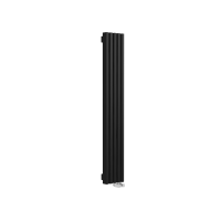 Стальной вертикальный радиатор отопления Warmmet Luxe 60V длина 1500 мм секций 5 цвет черный тип подключения: нижнее правое