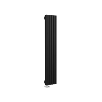 Стальной вертикальный радиатор отопления Warmmet Luxe 60V длина 1500 мм секций 6 цвет черный тип подключения: нижнее левое