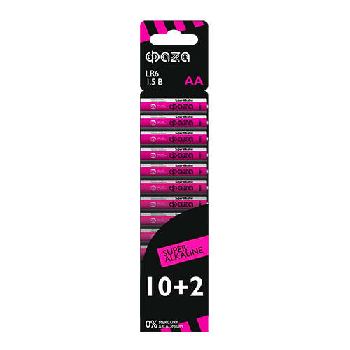 Элемент питания алкалиновый LR6 Super Alkaline SBL-10+2 (уп.12шт) ФАZА 2854582