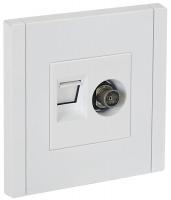 Розетка 2-м TV+RJ45 кат.5E FORTE&PIANO FP236 бел. IEK FP-AK20-1-K01