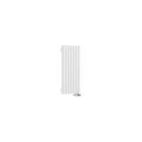 Стальной вертикальный радиатор отопления Warmmet Luxe 60V длина 750 мм секций 7 цвет белый  тип подключения: нижнее правое