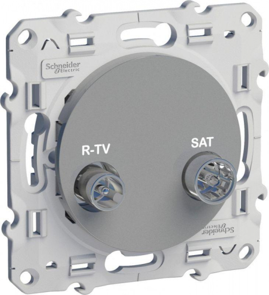 Розетка телевизионная оконечная TV/R/SAT СП Odace механизм алюм. SchE S53R455
