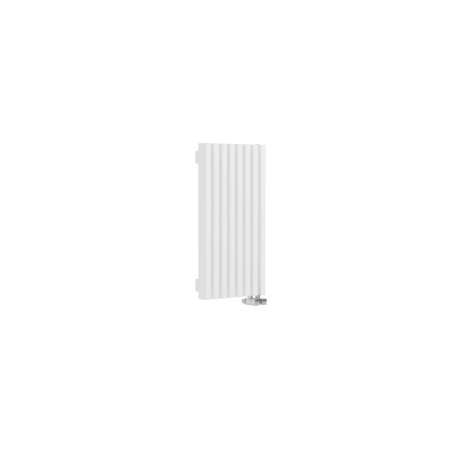 Стальной вертикальный радиатор отопления Warmmet Luxe 60V длина 750 мм секций 8 цвет белый  тип подключения: нижнее правое