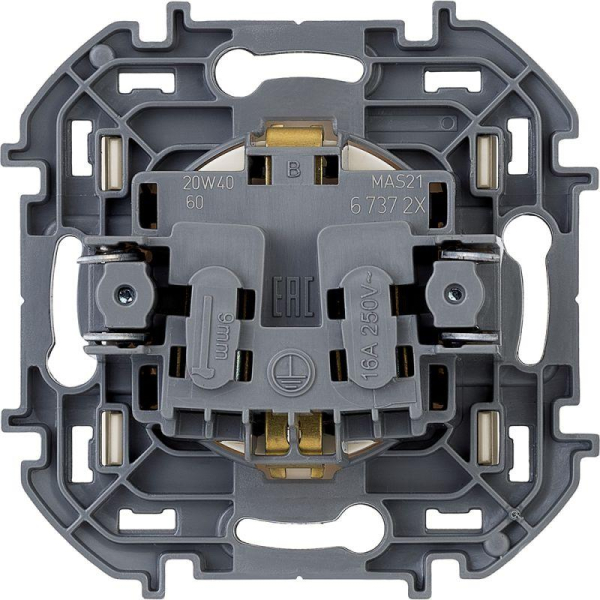 Розетка 1-м СП Inspiria 16А IP20 250В 2P+E немецк. стандарт механизм сл. кость Leg 673721