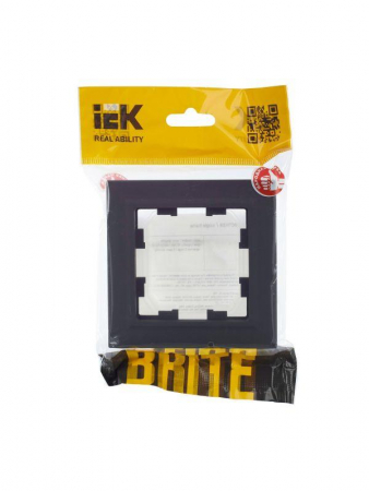 Рамка 1-м IP44 BRITE РУ-1-БрГ-44 графит IEK BR-M12-44-K53