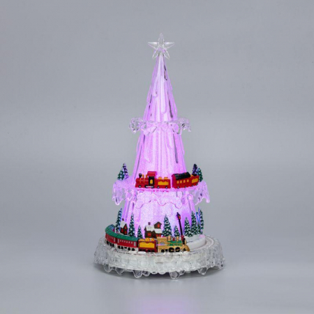 Фигура светодиодная "Новогодний поезд с мелодией" 30.5см RGB на подставке Neon-Night 513-025