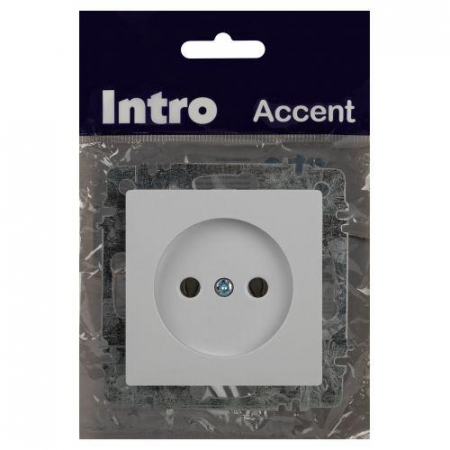 Розетка 1-м СП Accent 6-201-01 16А IP20 250В 2Р AL/CU бел. Intro Б0063653