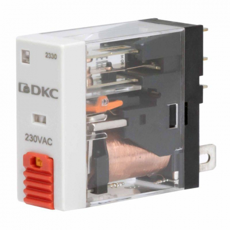 Реле одиночное 230В AC 1 перекидн. контакт тестовая кнопка DKC IR-230AC-1CO-D