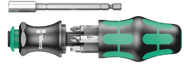 Набор бит с битодержателем Kraftform Kompakt 28 7 пр.+открывалка Wera WE-136504