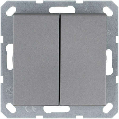 Кнопка 2-кл. 10А IP20 с переключающим контактом механизм алюм. Jasmart G3020S