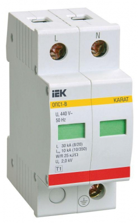Ограничитель перенапряжения ОПС1-B 2P KARAT IEK MOP20-2-B