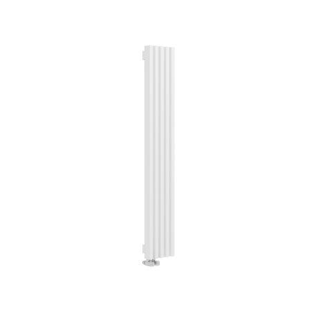 Стальной вертикальный радиатор отопления Warmmet Luxe 60V длина 1500 мм секций 5 цвет белый  тип подключения: нижнее левое