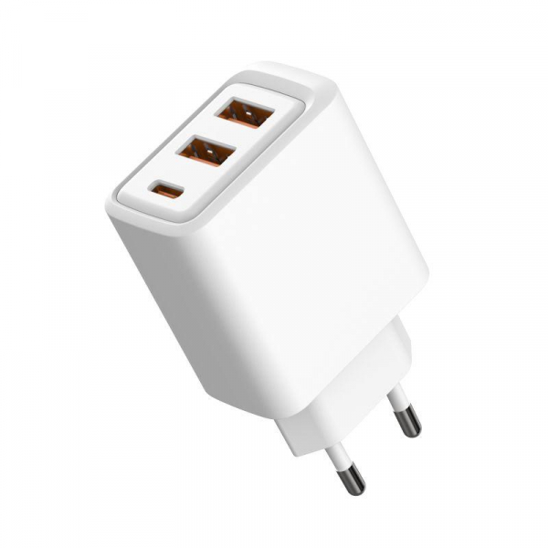 Устройство зарядное сетевое с двумя портами USB-A и одним портом USB-C 10Вт Rexant 18-2213
