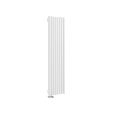 Стальной вертикальный радиатор отопления Warmmet Luxe 60V длина 1500 мм секций 8 цвет белый  тип подключения: нижнее левое