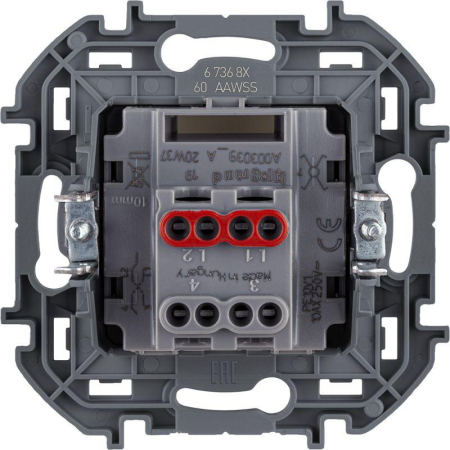 Переключатель перекрестный 1-кл. Inspiria 10А IP20 250В 10AX винтов. клеммы механизм сл. кость Leg 673681