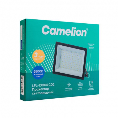 Прожектор LFL-10004 C02 (LED SMD 100Вт 10000лм 230В 6500К 245х233.5Х31) черн. Camelion 16333