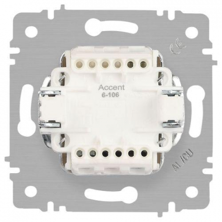 Выключатель 3-кл. СП Accent 6-106-02 10А IP20 250В AL/CU сл.кость Intro Б0063534