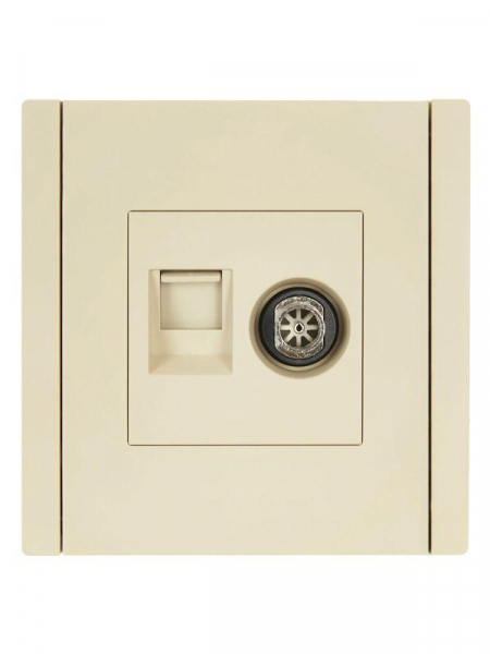 Розетка 2-м TV+RJ45 кат.5E FORTE&PIANO FP436 ваниль IEK FP-AK20-1-K10