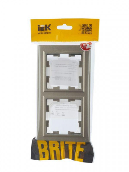 Рамка 2-м IP44 BRITE РУ-2-БрШ-44 шампань IEK BR-M22-44-K37