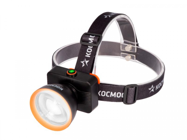 Фонарь налобный аккум. 15Вт Laser LED/ 3000мА.ч ABS пластик линза Френеля КОСМОС (KOC533Lit)