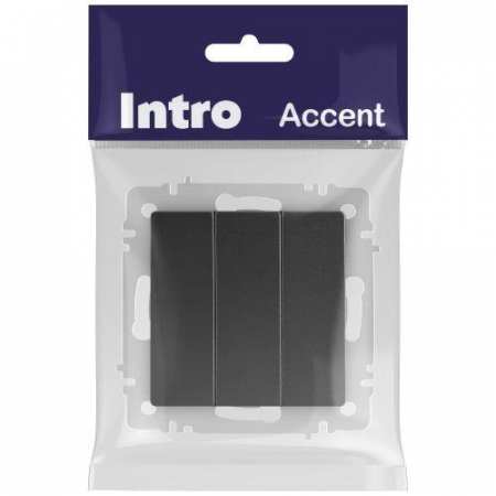 Выключатель 3-кл. СП Accent 6-106-05 10А IP20 250В AL/CU антрацит Intro Б0063540