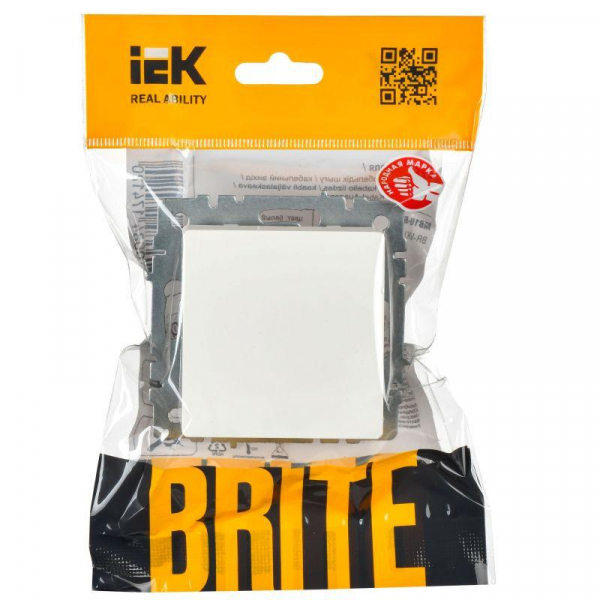Выключатель 1-кл. СП BRITE ВС10-1-4-БрБ 10А самовозвратн. механизм бел. IEK BR-V14-0-10-K01