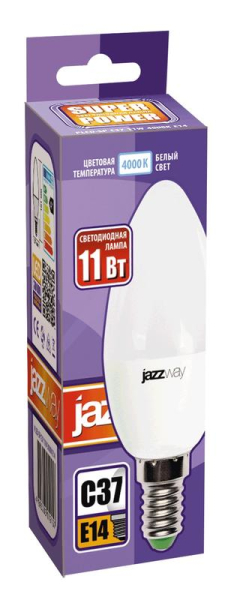 Лампа светодиодная PLED-SP 11Вт C37 4000К нейтр. бел. E14 230В/50Гц JazzWay 5019188