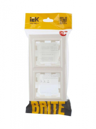 Рамка 2-м IP44 BRITE РУ-2-БрЖ-44 жемчуж. IEK BR-M22-44-K36
