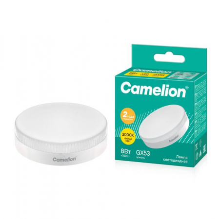 Лампа светодиодная LED8-GX53/830/GX53 8Вт 220В Camelion 13474