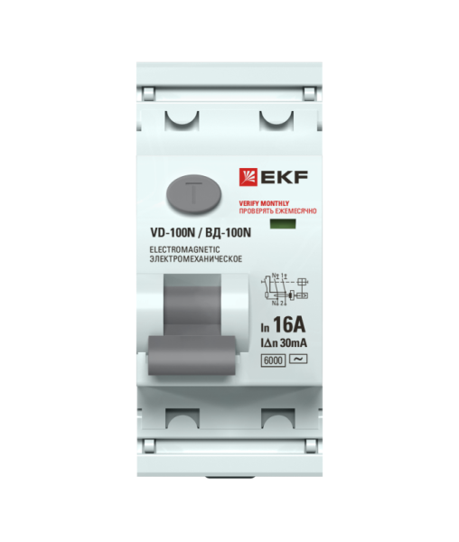 Выключатель дифференциального тока 2п 16А 30мА тип AC 6кА ВД-100N электромех. PROxima EKF E1026M1630