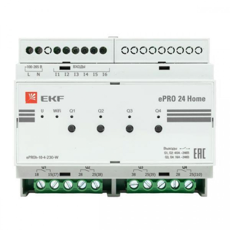 Контроллер ePRO 24 удаленного управления 6вх\4вых 230В WiFi Home EKF ePRO-h-10-4-230-W