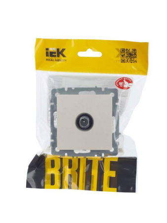 Розетка телевизионная проходная TV СП Brite РТВ10-0-БрЖ механизм жемчуж. IEK BR-A10-P-K36