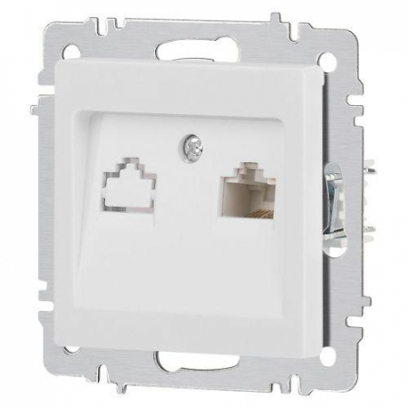 Розетка компьютерная 1-м СП Accent 6-303-01М RJ45 IP20 бел. матов. Intro Б0063625