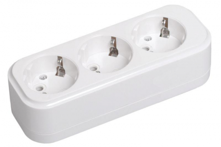 Колодка удлинителя 3-м К03 2P+PE 16А/250В CLASSIC IEK KYP11-16-03-00-Z