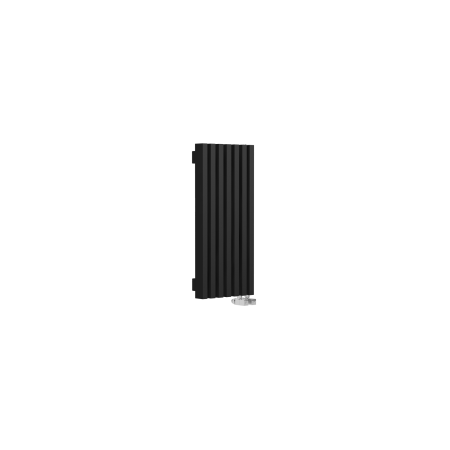 Стальной вертикальный радиатор отопления Warmmet Luxe 60V длина 750 мм секций 7 цвет черный тип подключения: нижнее правое